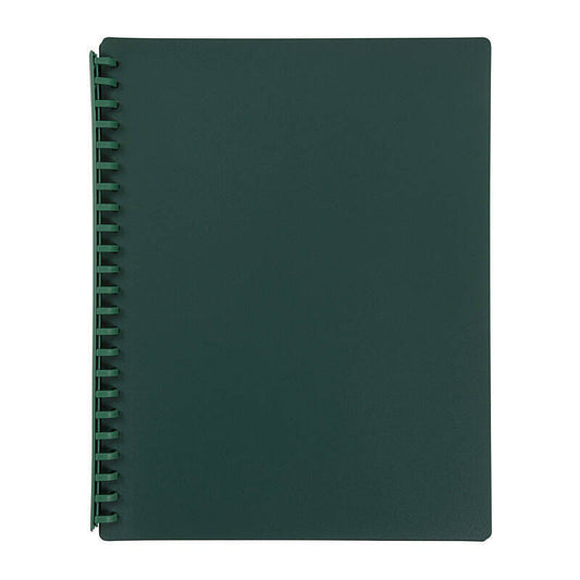 Marbig Refillable Display Book 20 Pocket Dark Grn