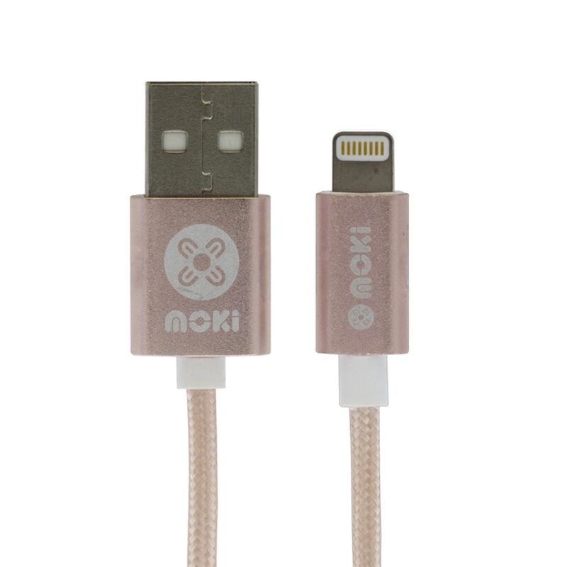 Moki International 90cm SynCharge Braided Lightning Cable Rose Gold [ACC MSTLCABRG]
