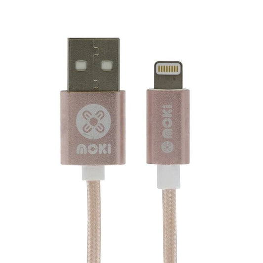 Moki International 90cm SynCharge Braided Lightning Cable Rose Gold [ACC MSTLCABRG]
