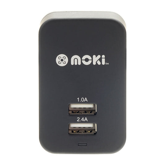 Moki Dual USB Wall Charger Blk [ACC MUSBWB]