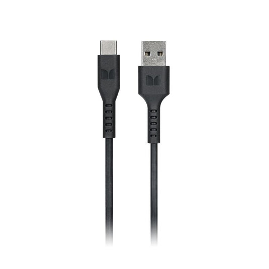 Monster USB-C to USB-A Thermo Plastic Elastometer Cable Black 1.2m [MT-1.2MCTOATB]