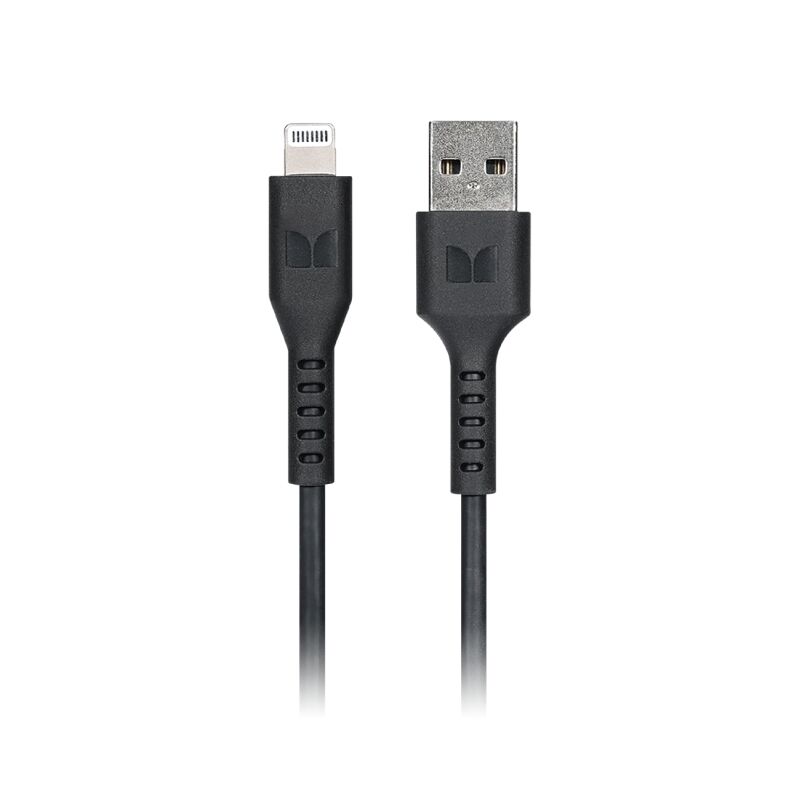 Monster Lightning to USB-A Thermo Plastic Elastometer Cable Black 1.2m [MT-1.2MLTOATB]