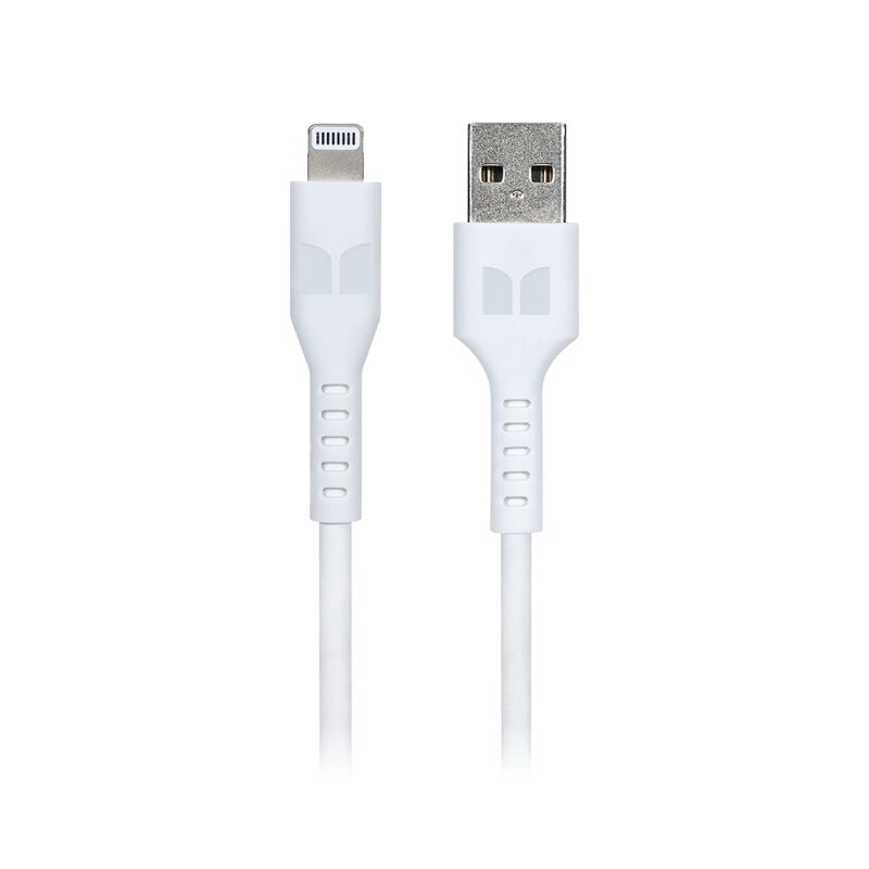 Monster Lightning to USB-A Thermo Plastic Elastometer Cable White 1.2m [MT-1.2MLTOATW]