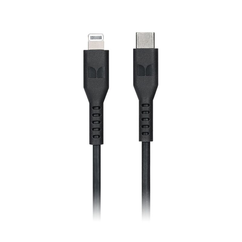 Monster Lightning to USB-C Thermo Plastic Elastometer Cable Black 1.2m [MT-1.2MLTOCTB]