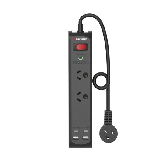 Monster Dual Socket Surge Protector Board with USB-C & USB-A Ports [MT-FPU30WB]