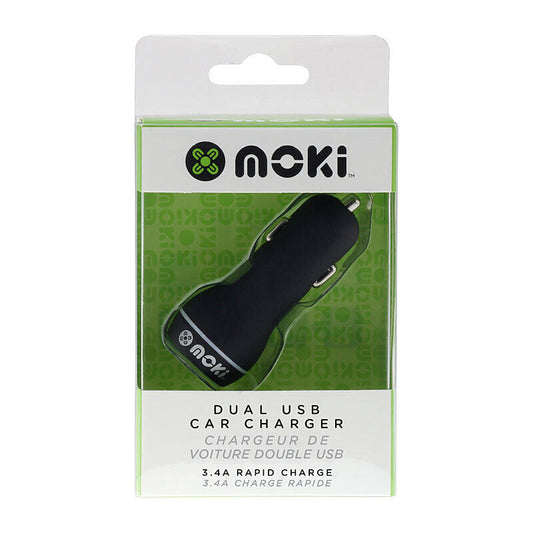Moki Dual USB Car Charger Blk [ACC MUSBCB]