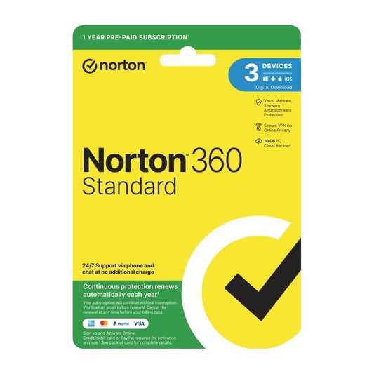 Norton 360 Standard Protection 1 User 3 Devices 1 Year Sub [21432815]