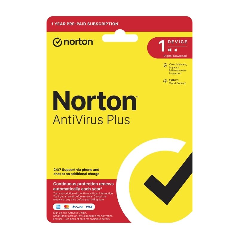 Norton AntiVirus Plus 1 User 1 Device 1 Year Sub [21433643]