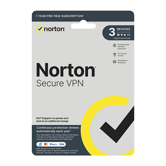 Norton Secure VPN 1 User 3 Devices 1 Year Sub ESD Version [21432707]