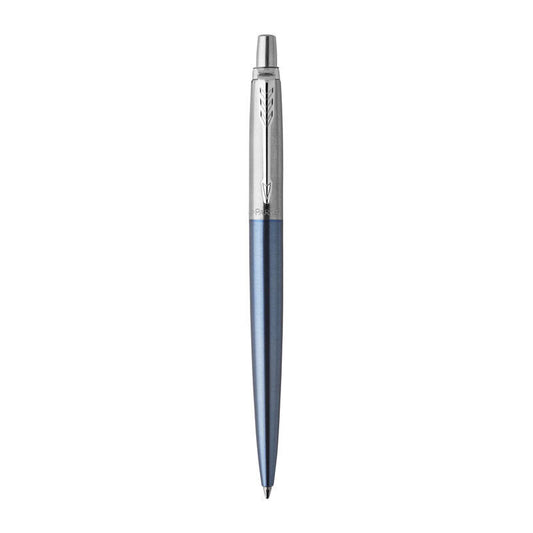 Parker Jotter Ballpoint Pen - Waterloo Blue, Chrome Trim with Medium Tip, Blue Ink