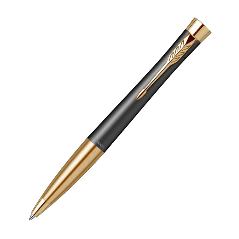 Parker Urban Twist Ballpoint Pen - Muted Black, Gold Trim with Medium Tip, Blue Ink