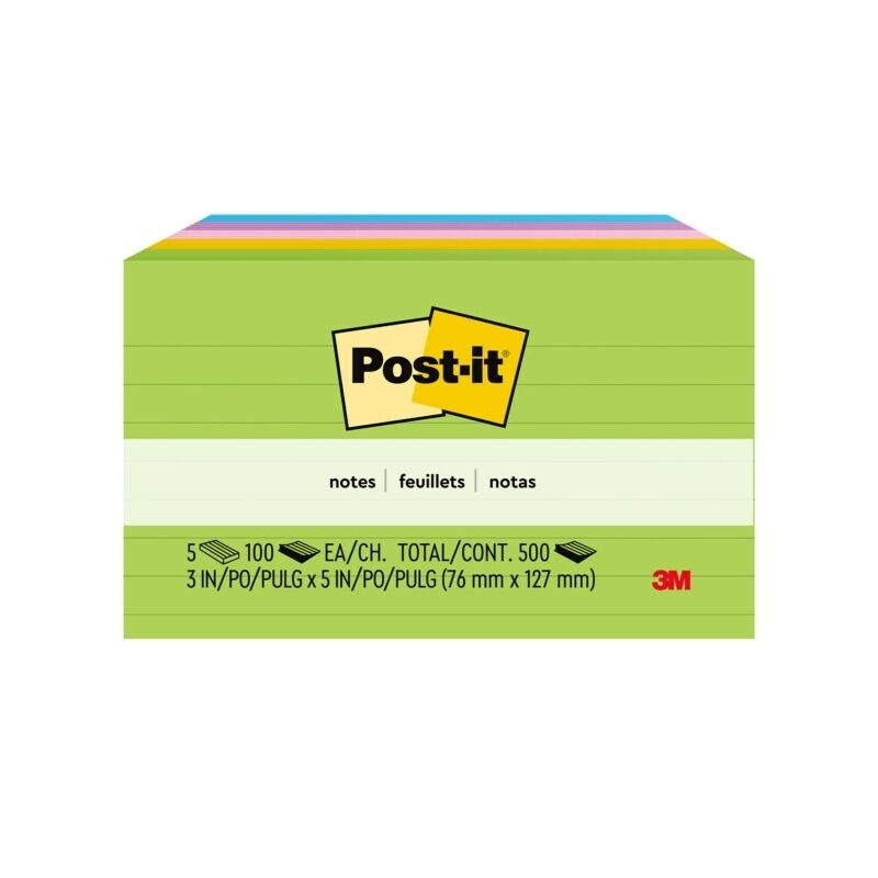 Post-It Lined Notes Jaipur 76 x 127mm 5-Pack