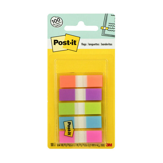 Post-It Flags 5 Colours 12 x 43mm 100-Pack Box of 6