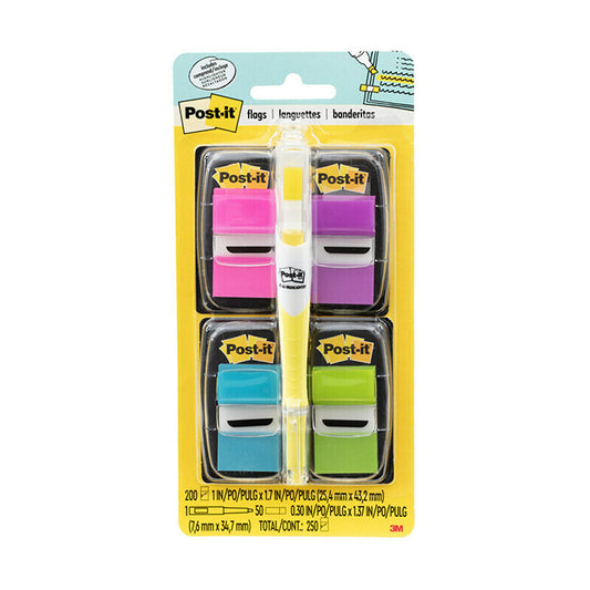 Post-It Flags Bright Colours with Highlighter 25 x 43mm - Value Pack