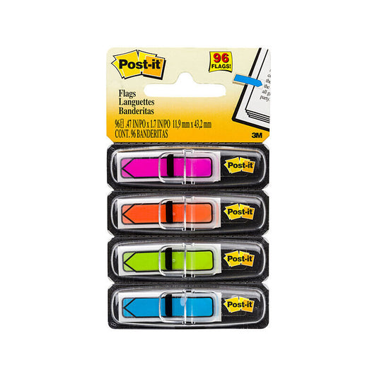 Post-It Arrow Flags Bright Colours 12 x 45mm 4-Pack - Box of 6