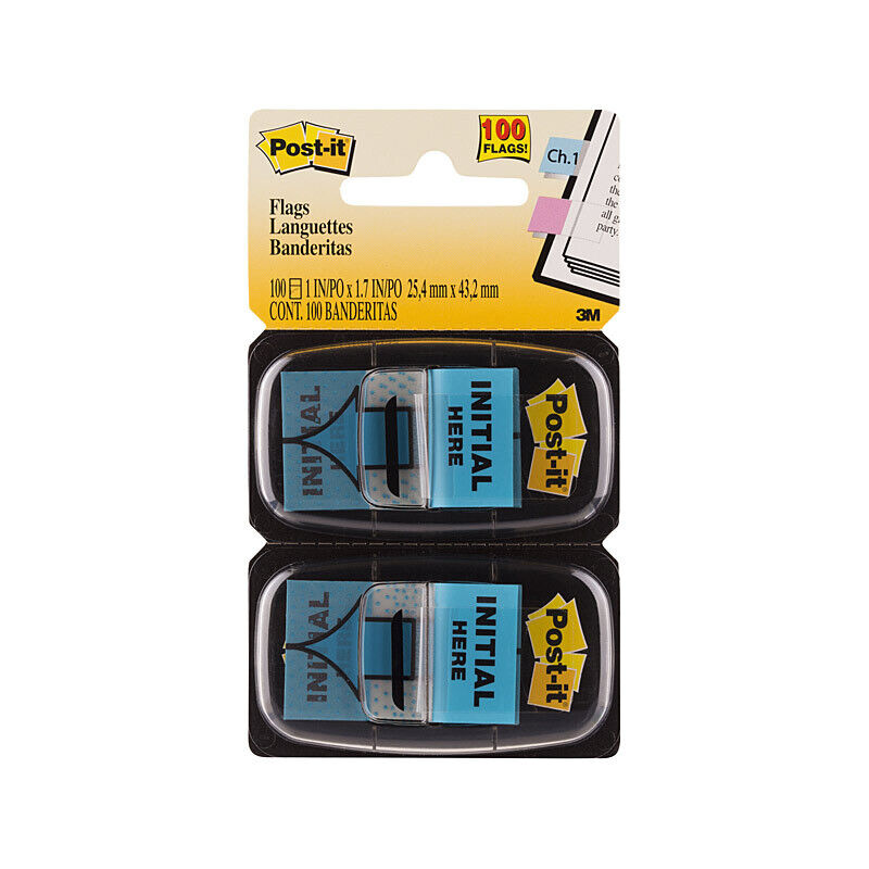 Post-It Initial Here Flags 25 x 43mm 2-Pack - Box of 6