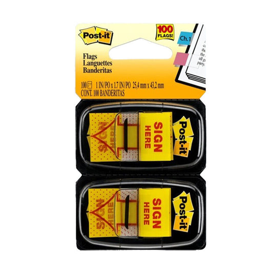 Post-It Sign Here Flags Yellow 25 x 43mm 2-Pack - Box of 6