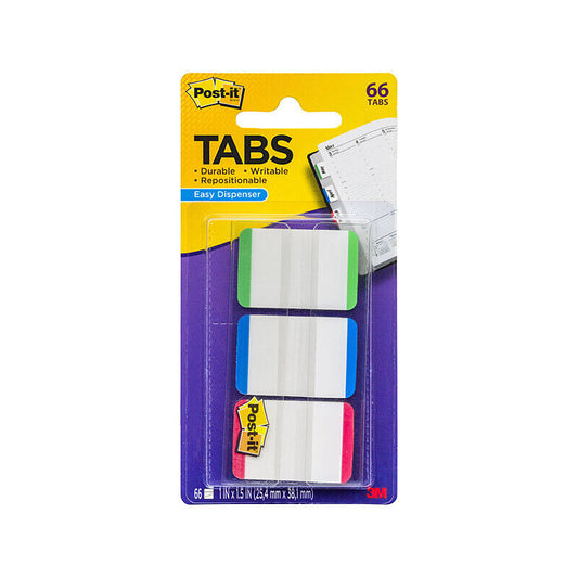 Post-It Filing Tabs Red Green Blue 25 x 38mm 3-Pack - Box of 6